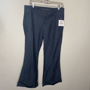 Apostrophe Dress Pants Women 10P Short Blue Denim Cuffed